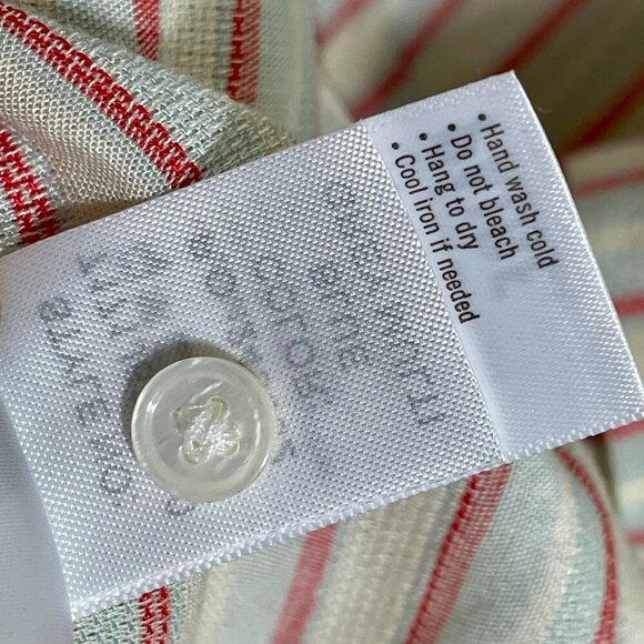 PAIGE Kylenn Tiered Boho Babydoll Dress Cream Stripe Resort Vacation M - Picture 13 of 15